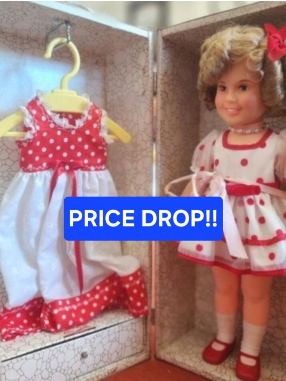 Auth.Shirley Temple Doll & Trunk, Vintage